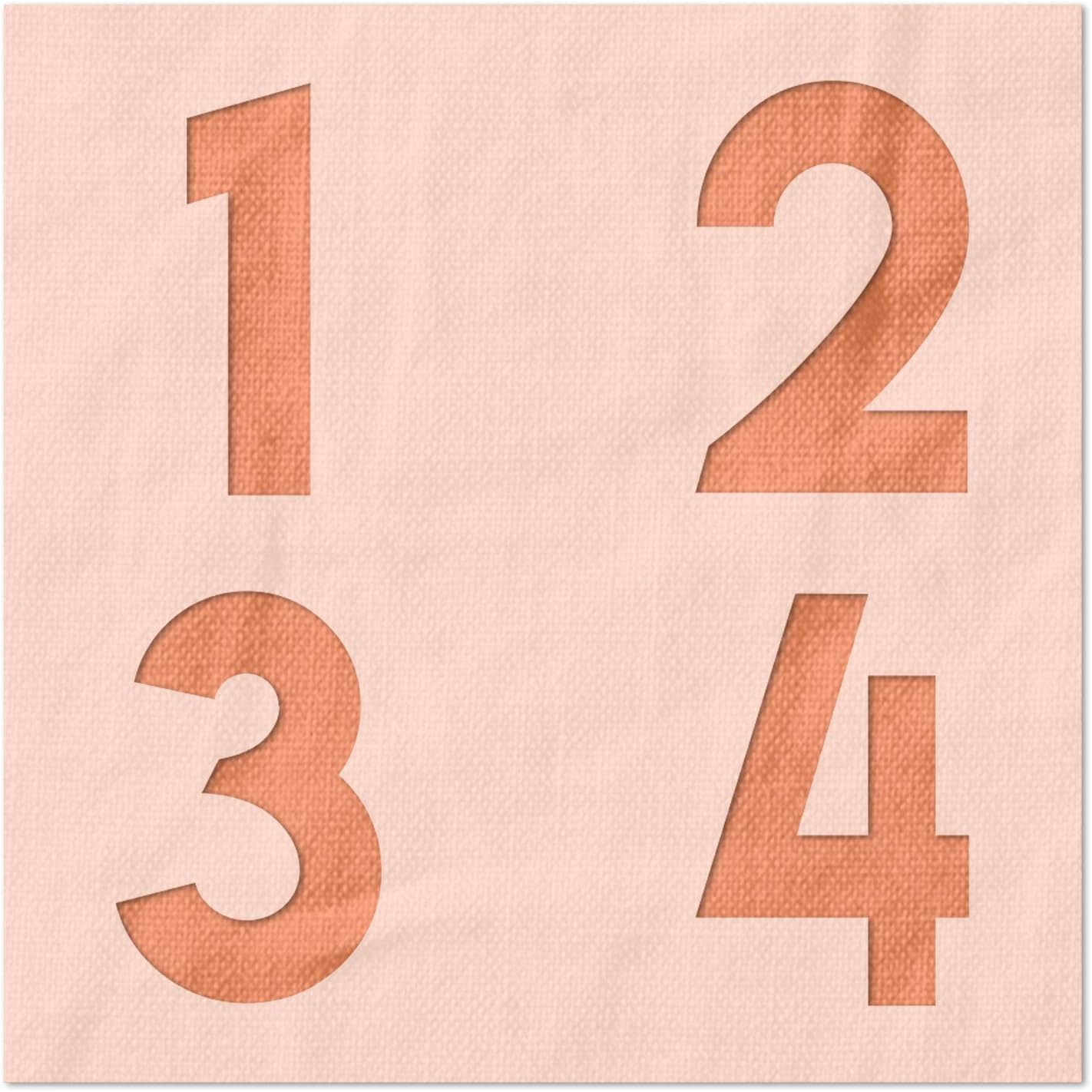 Stencil Stop Numbers (1-4) Stencil - Reusable for DIY Projects, Painting, Drawing, Crafts - 14 Mil Mylar Plastic (21 x 24 inches)