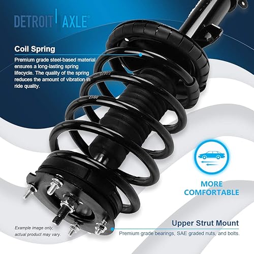 Miniatura 3 de Detroit Axle - Kit de 4 puntales delanteros para Ford Mustang 2005-2010, 2 puntales con conjunto de resorte helicoidal, 2 enlaces de barra