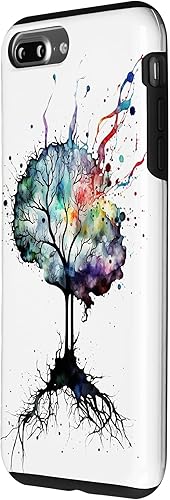 Vista 29 de iPhone 13 Pro Max Watercolor Brain Art, funda de neuronas