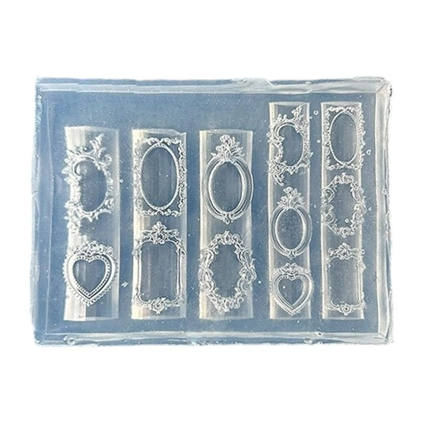 Lerpwige Nails Decors Silicone Mold Stamping Templates Molds Carving Enthusiasts Nail Art Silicone