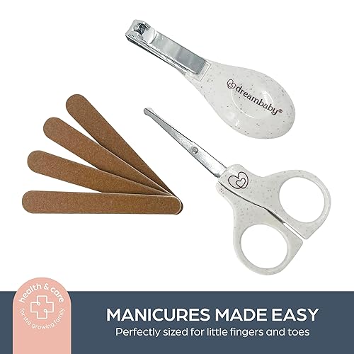 Miniatura 5 de Dreambaby Termómetro digital infrarrojo para la frente sin contacto sin contacto + kit de aseo para bebés de hierba de trigo limpio y ordenado de 9