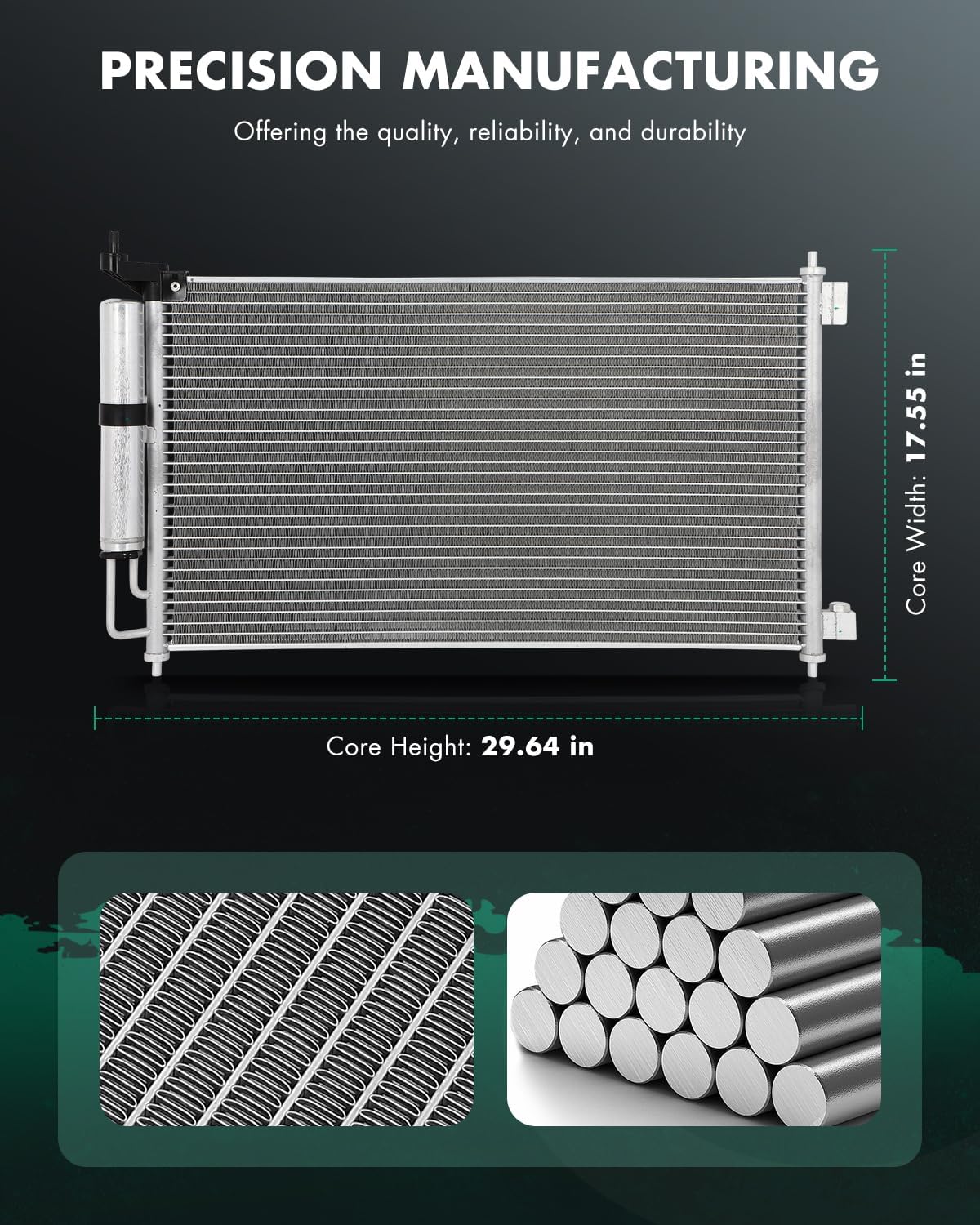 SCITOO 3594 Condenser Air Conditioning AC Condenser Compatible for 2009-2014 for Nissan Cube 1.8L 2007-2012 for Nissan Versa 1.8L 2009-2012 for Nissan for Versa 1.6L