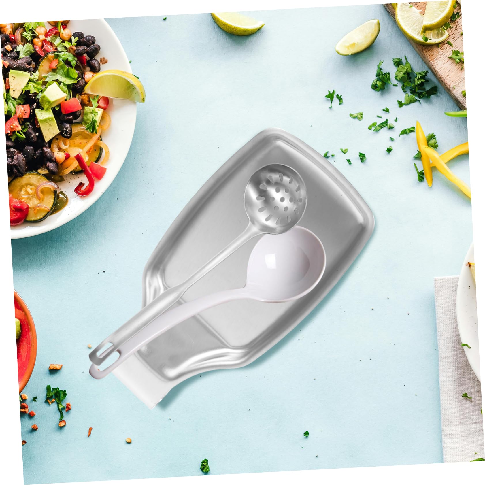 2 Stück Edelstahl Löffelhalter Und Spatelablage Multifunktionale Küchenutensilienhalter Für Buffet Und Haushalt Rostfrei Leicht Zu Reinigen