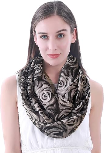 Lina & Lily Roses All Over Womens Infinity Loop Scarf