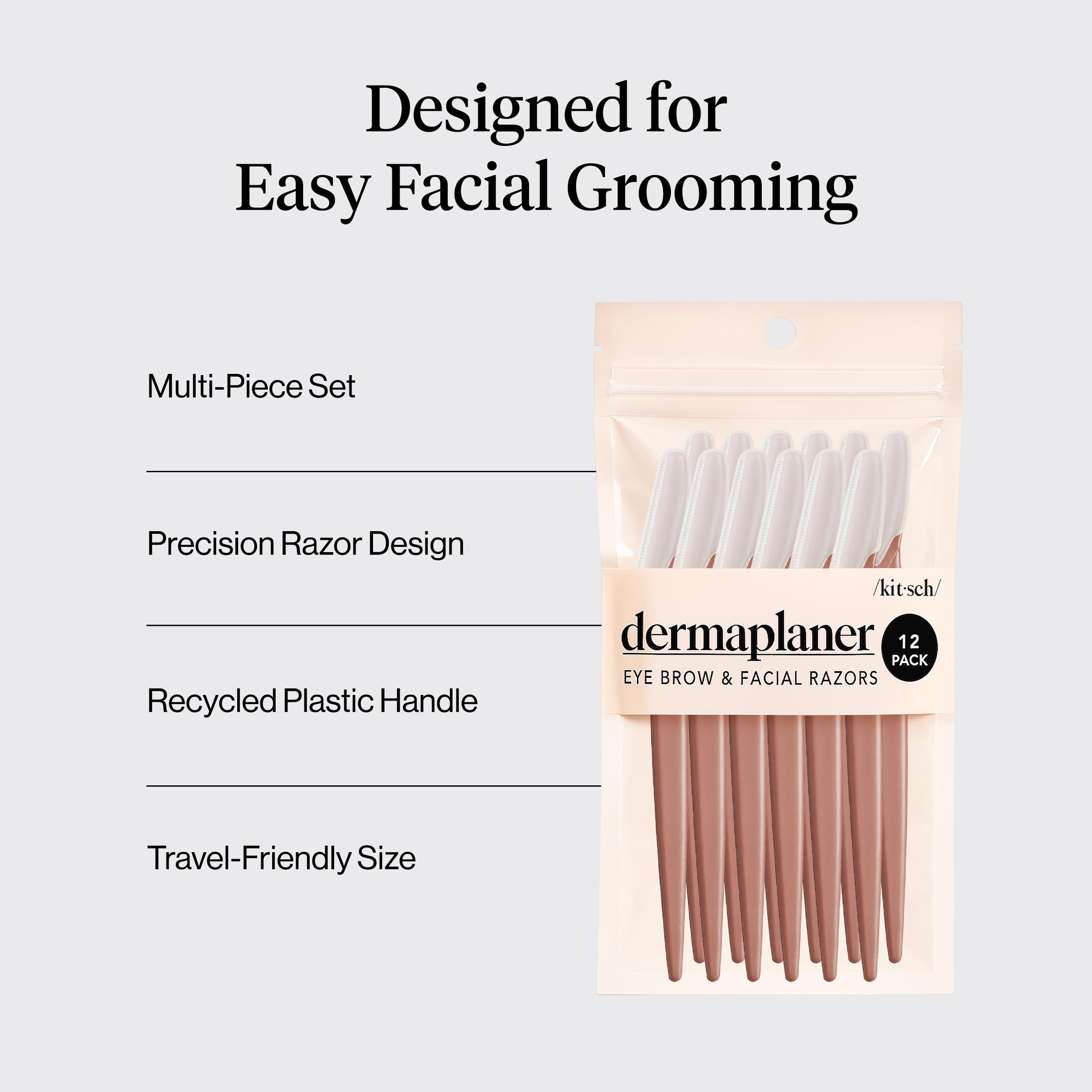 Kitsch Dermaplane Razor for Women Face – Terracotta, 12 pcs view 3