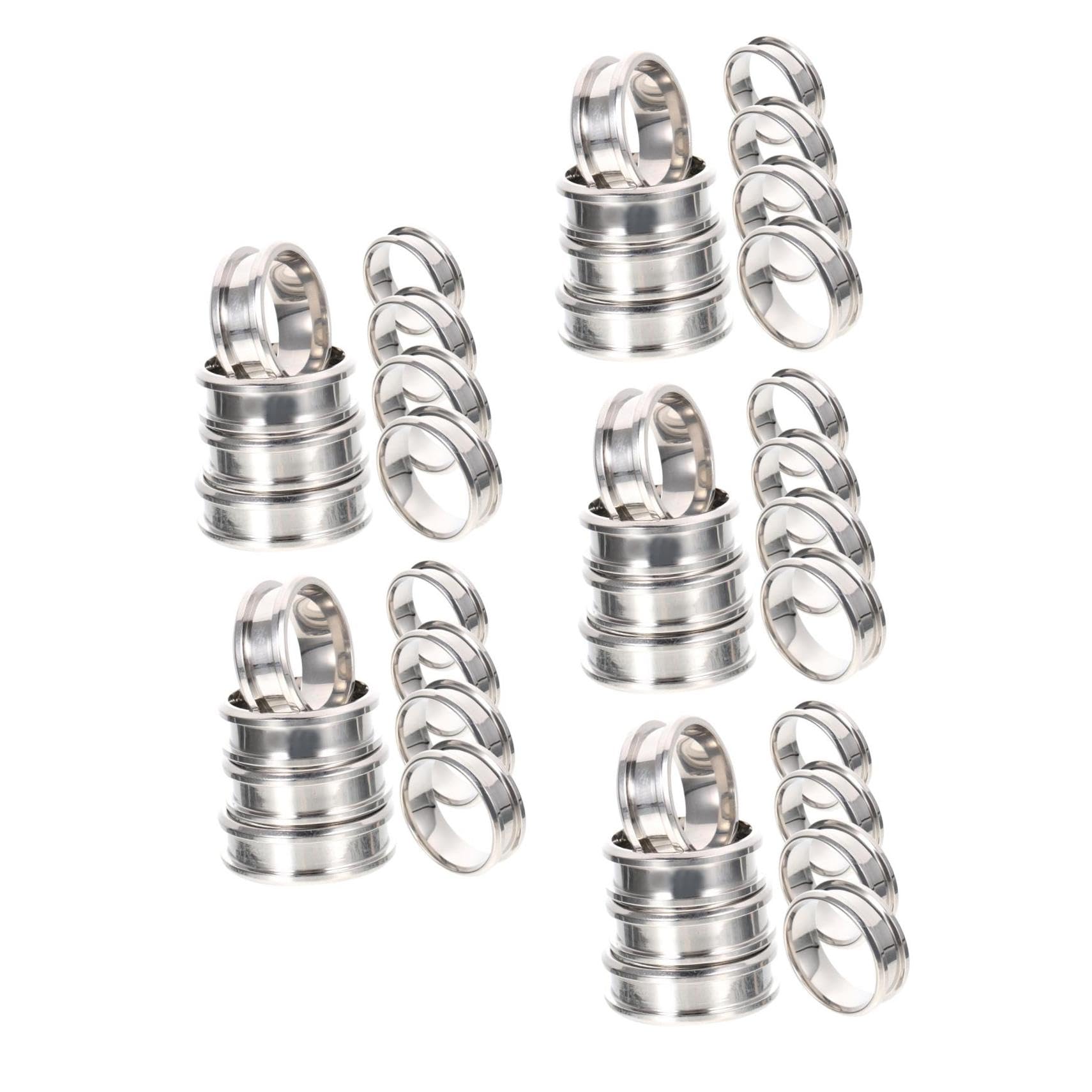Bague en acier titane lot de 40 anneaux rainurés durables pour création
