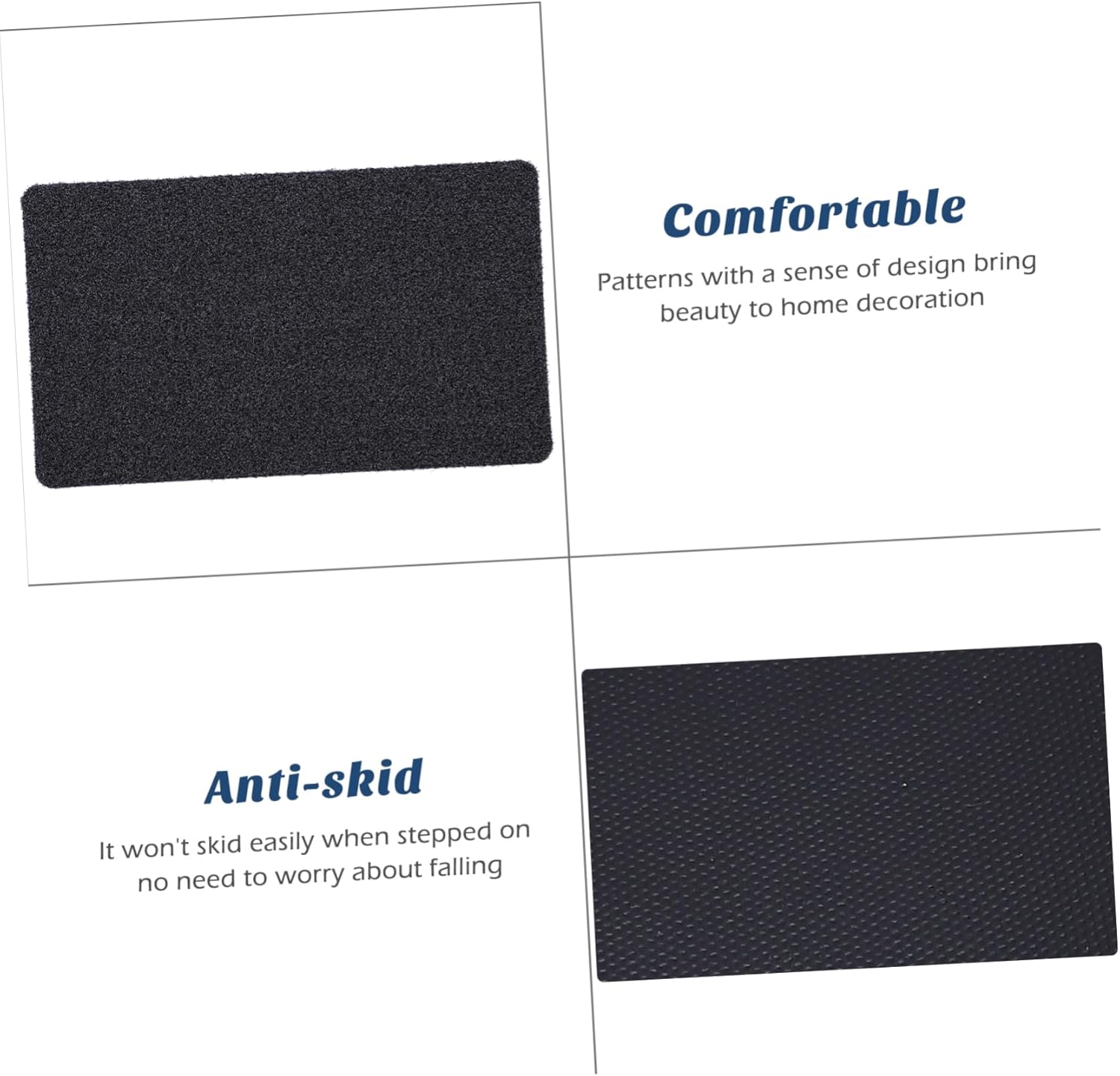 Durable Entrance Door Mat Non-Slip Entryway Rug for Front Door Absorbent Shoe Scraper Mat Grey for Home Garage and Outdoor Use
