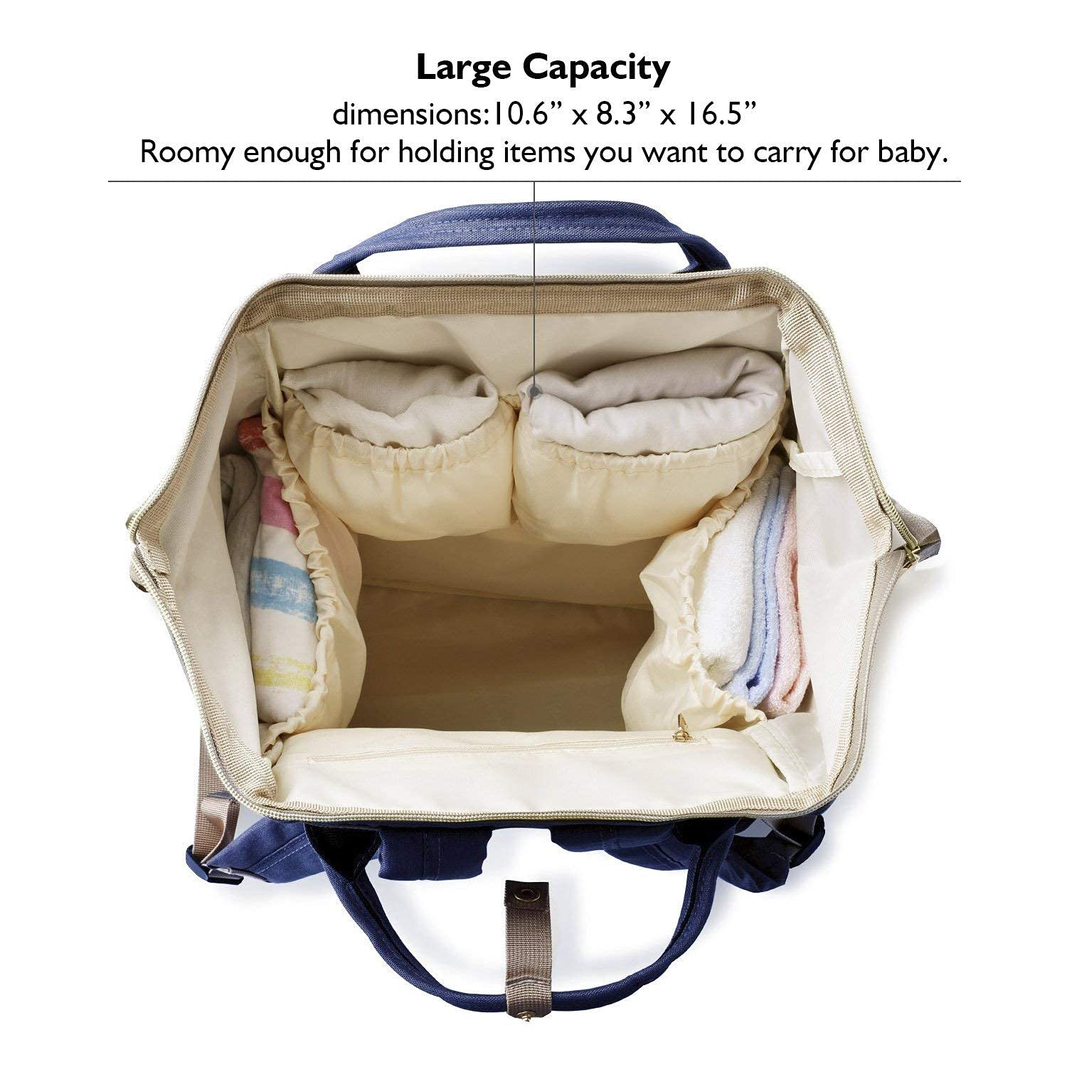 Mobhada Diaper Bags for Mom Travel Basic Edition (Navy Blue) 3