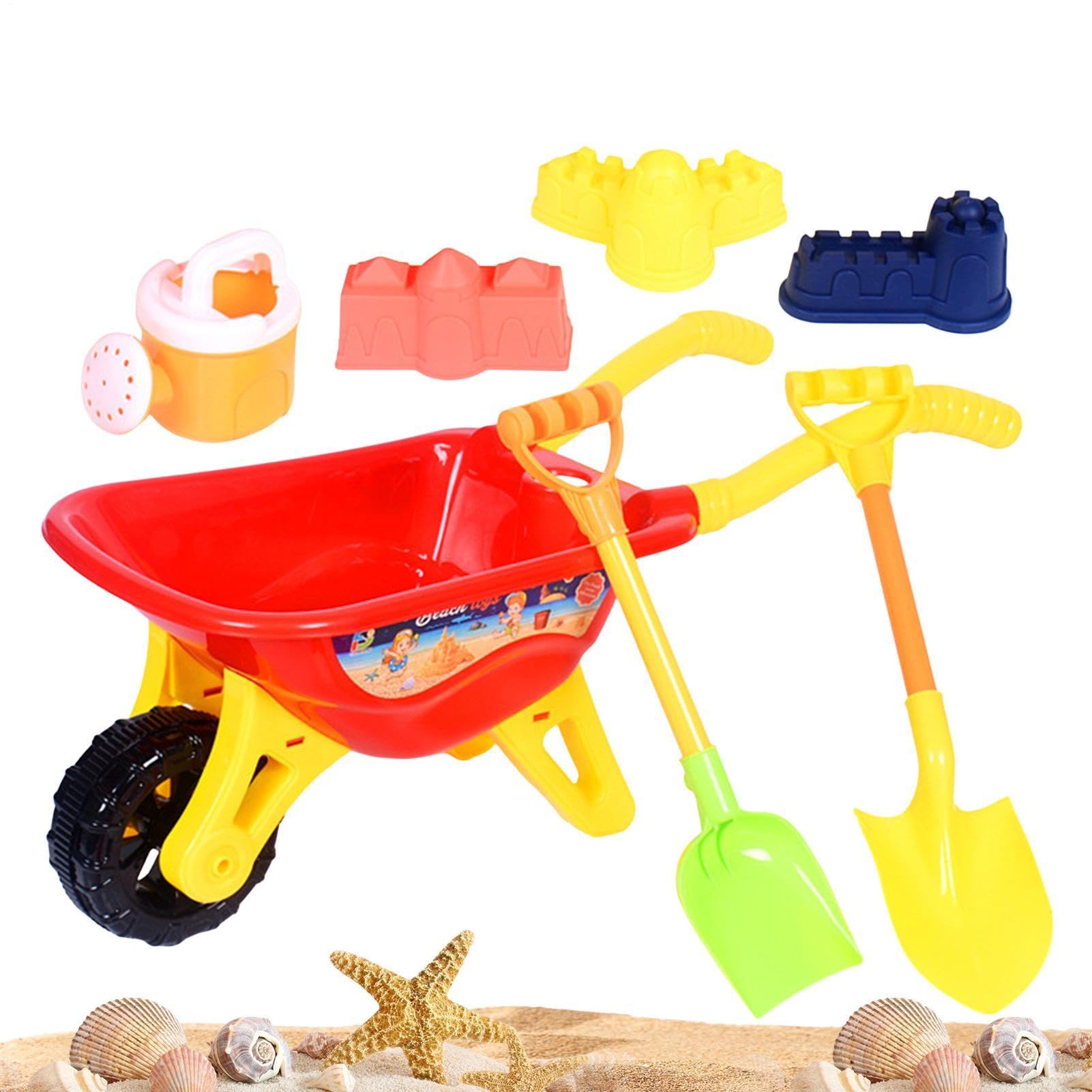 Beach Toys Set – Interactive Games with Wheelbarrow and Shovels, Beach Toys and for Outdoor Activity – for Swimming Pool, Family Patio, Garden, Camping, Picnic and Indoors Beach
