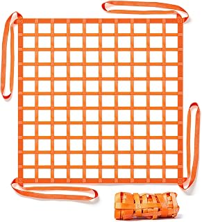 Cargo Lifting Net 6.6', 2T Flat Polyester Hoisting Net(Orange)