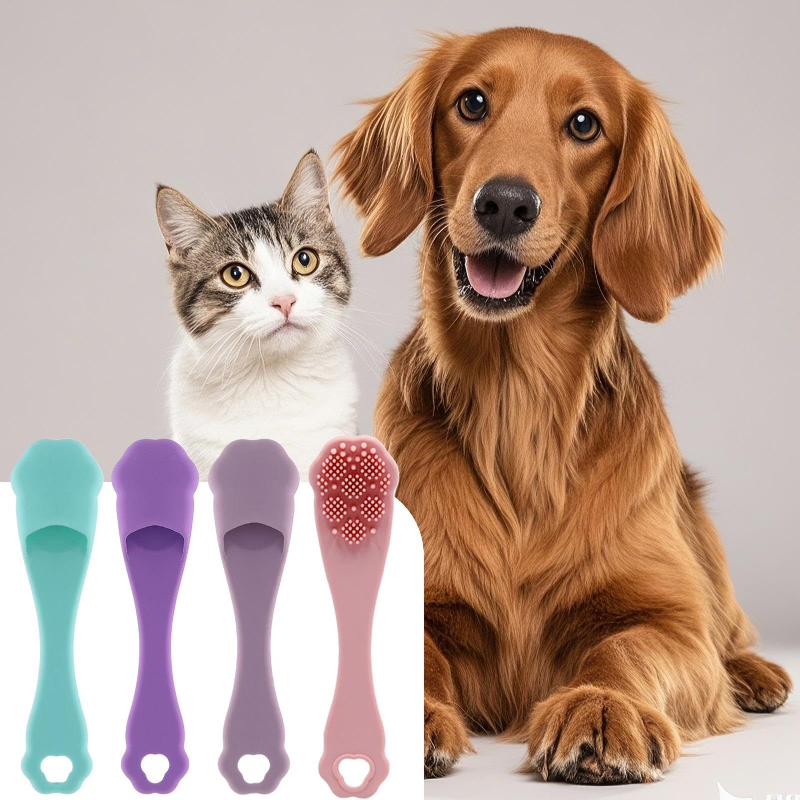 Spazzolino Da Denti Per Cani, Spazzolino Da Denti Con Dita Gatto - Strumento Di Pulizia Orale Di Gattino,Spazzuccio Da Denti Dita A Setole Morbide Per La Pulizia Dei Denti Da Compagnia E La Cura Orale