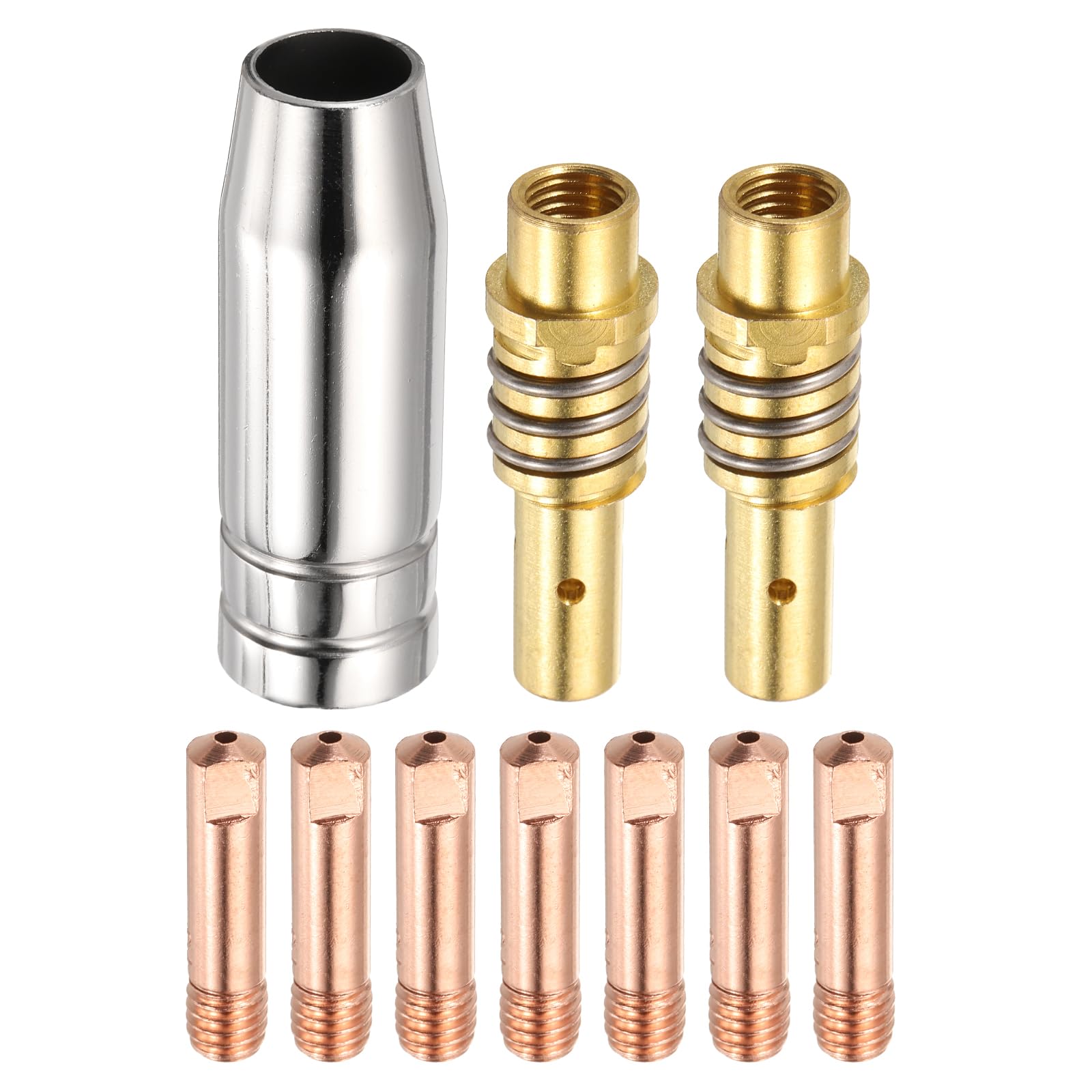 HARFINGTON 10pcs MIG Welding Gun Kit 0.047" Contact Tip Nozzle Diffuser MIG Welder Replacement Accessory with Connecting Holder for MB15 15AK Welding