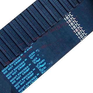 Black Strap 187L Trapezoid Timing Belt Pitch 9.525mm Length 486.25mm Width 10mm 12.7mm Teeth 50 Timing Pulley 187L Conveyor Belts (Size : Width 12mm)