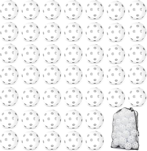 Miniatura 8 de Coopay Paquete de 12 pelotas de béisbol de plástico huecas suaves con una bolsa de cordón para batear, entrenamiento de béisbol para uso en