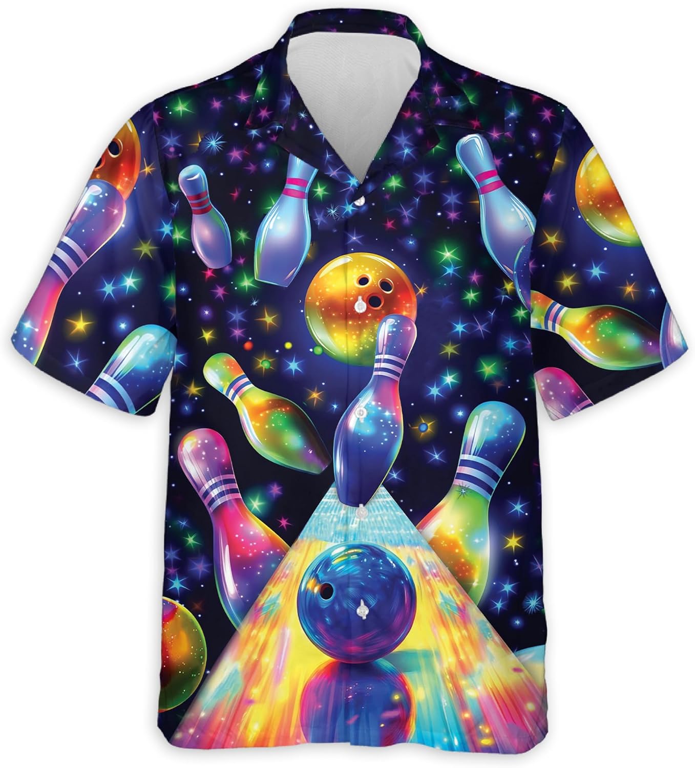 Personalized Bowling Hawaiian Shirt for Men, Button Down Summer Beach Short Sleeve, Bowling Lover Gifts, S-5XL