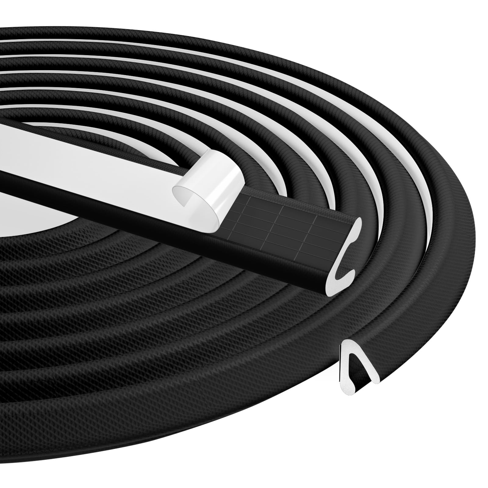 NUTKIT V-Shape Foam Weather Seal Strip, 6M Door Draught Excluder for Windows and Small Gaps, Draft Excluder Insulation Tape, Anti-Collision Soundproof Windproof Dustproof Weather Stripping (Black)