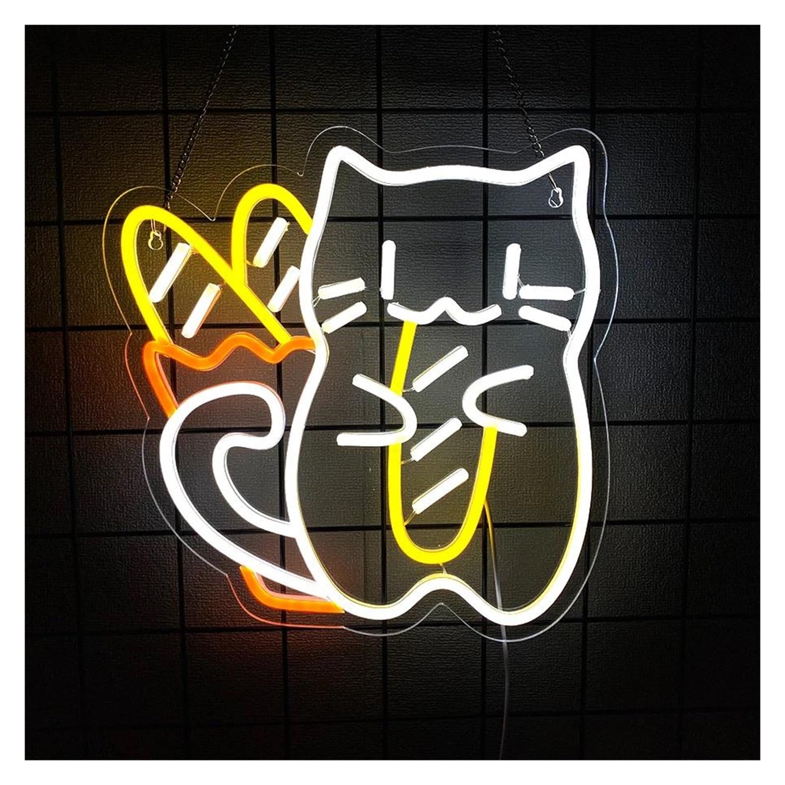 LEMST Sign Lamp Cat Holding Bread Neon Sign LED Light Dimmable for Bakery Coffee Store Bedroom Kitchen Restaurant Wall Decor 32.6cmx33.1cm/12.84inx13.03in