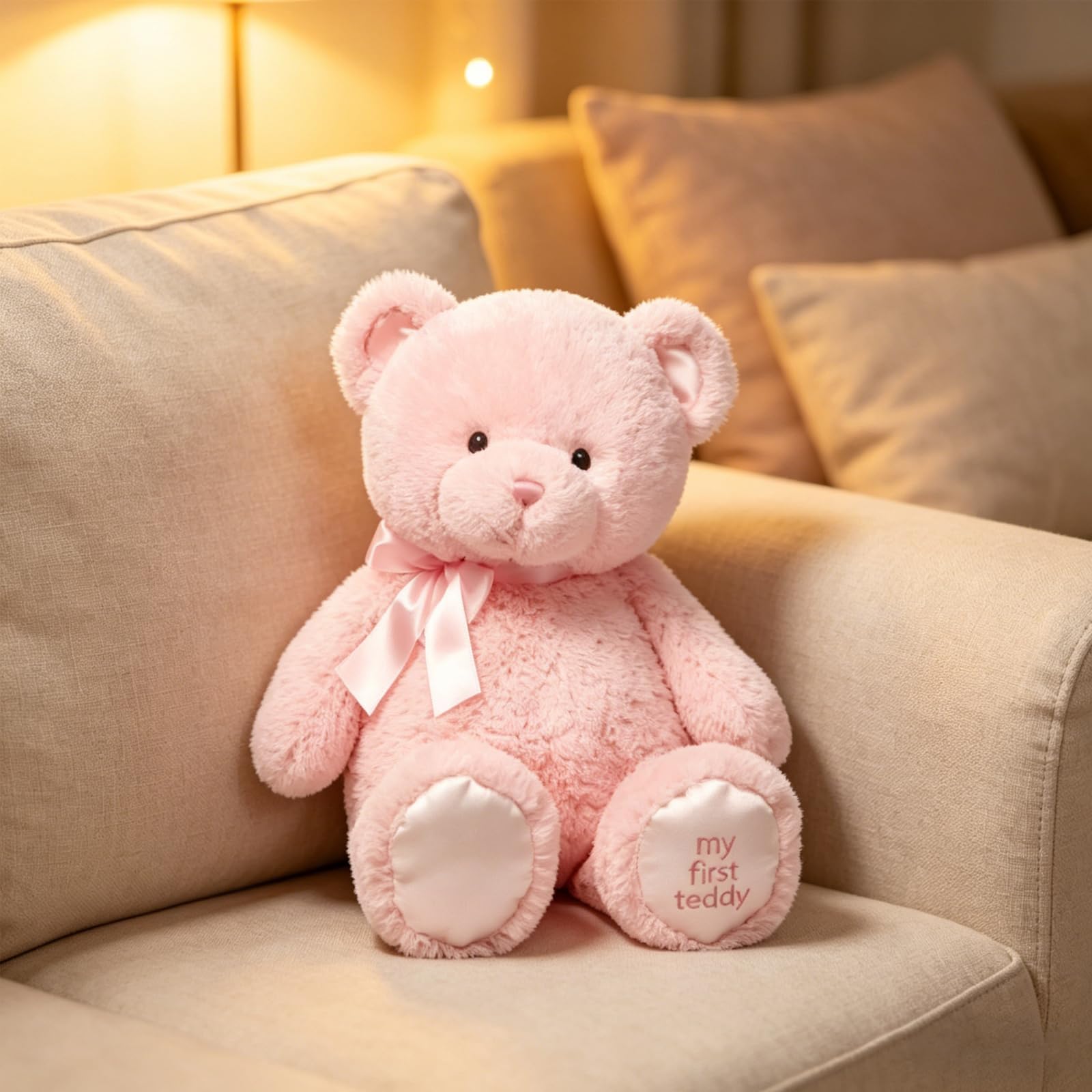 YTPAFK 28 cm Pink Teddy Bear, Soft Plush Stuffed Animal, Cuddly Companion for Adults, for Birthdays and Holidays,Fluffy Teddy