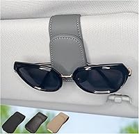Vista 7 de Soporte magnético de cuero para lentes de sol para automóvil, clip de gafas de sol para visera de automóvil, accesorios interiores universales