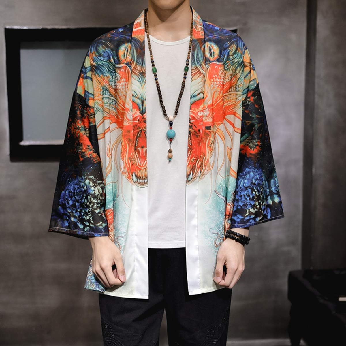 Seidarise Men's Haori Jacket Kimono Cardigan Yukata Noragi Happi Coat