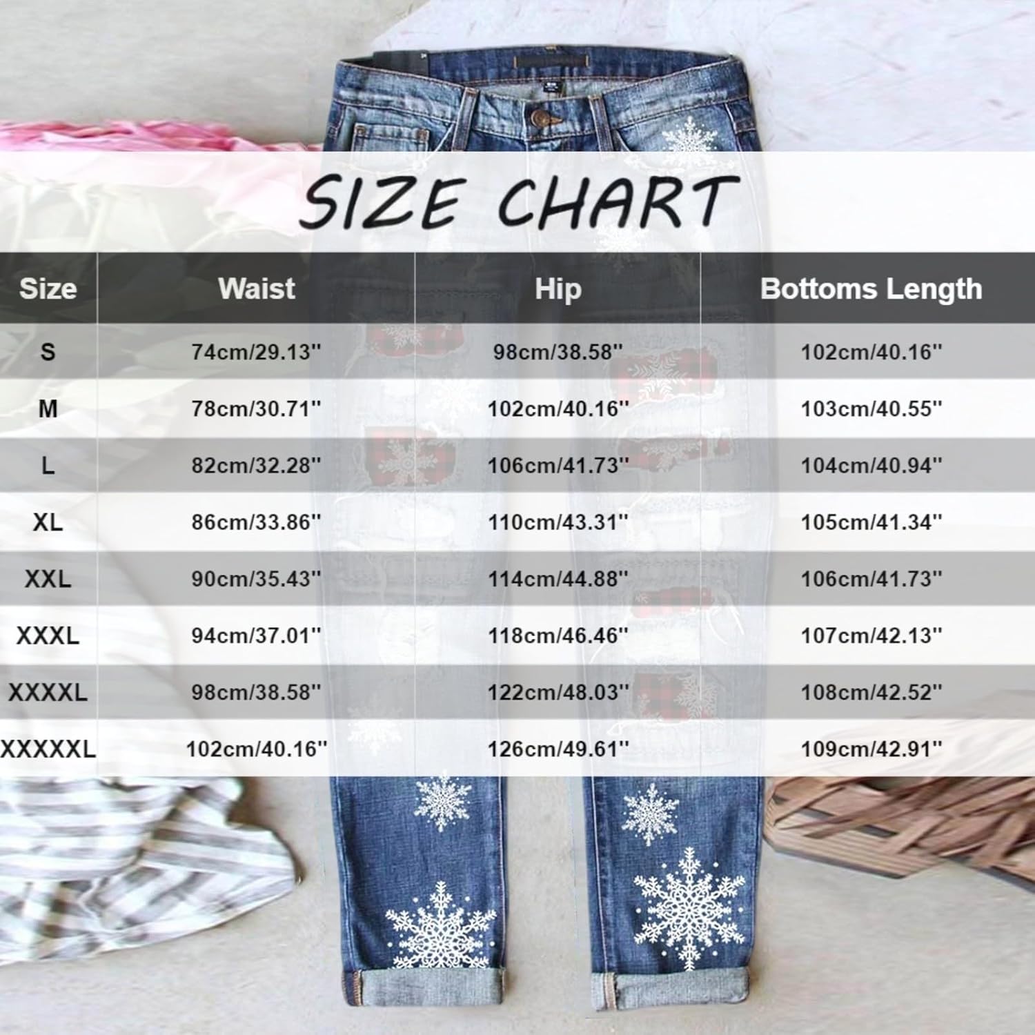 Christmas Jeans for Women Ripped Boyfriend Patchwork Jeans Distressed Skinny Denim with Holes Cute Stretch Jean - Image 4