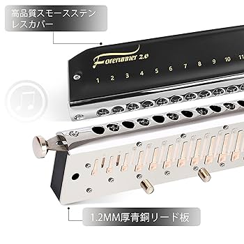 Amazon | East top バルブなし クロマチックハーモニカ Cキー 12
