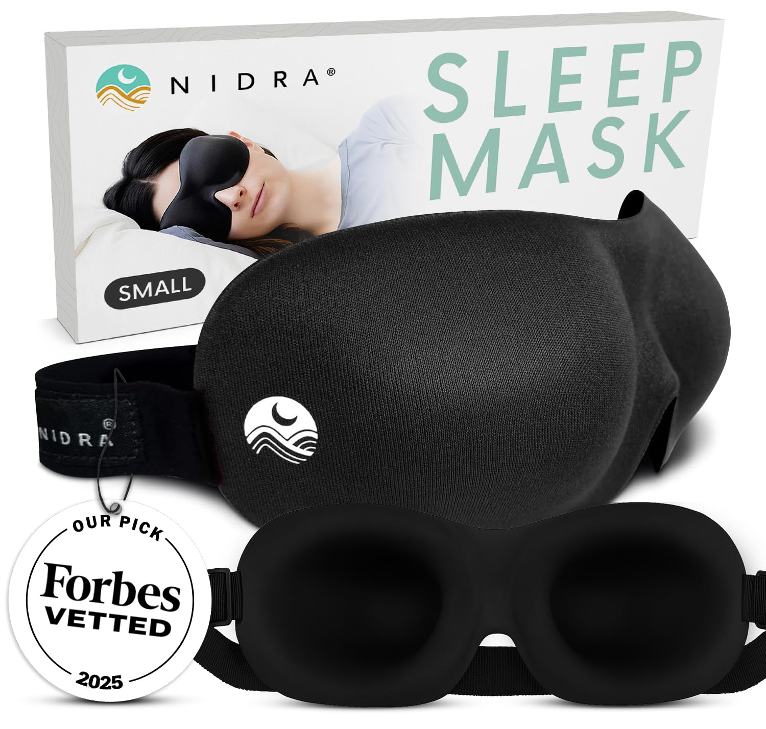 Nidra Dreams Eye Mask - Face-Fitting Sleep Mask With Comfort Nose Piece - Contoured Shape - Sleep Anywhere, Anytime
