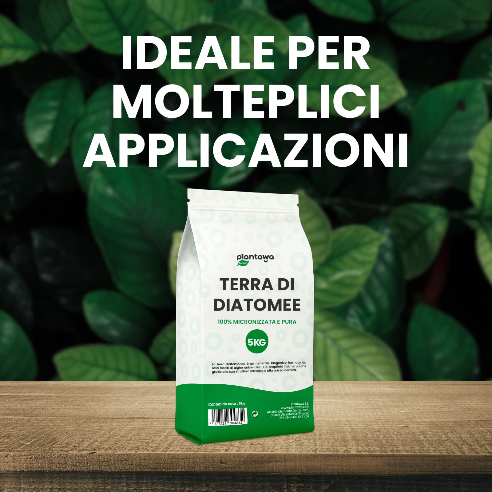 PLANTAWA Terra di Diatomee 5kg | Diatomee Polvere 100% Naturale di Alta Qualità | Perfetta per Molteplici Applicazioni in Casa e Giardino | Senza Trattamenti Chimici | Senza Additivi