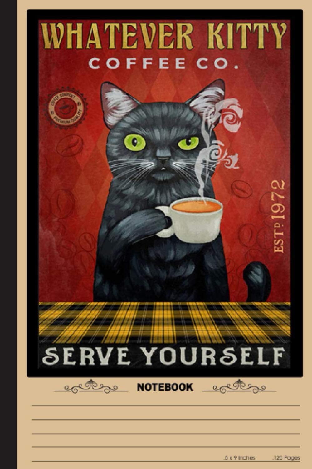 Whatever Kitty Coffee Co Notebook: A Notebook, Journal Or Diary For True Kitten Cat Lover - 6 x 9 inches, College Ruled Lined Paper, 120 Pages