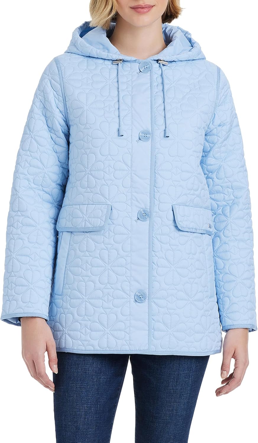 Kate Spade New York Midweight Hooded A-Line Quilted Jacket