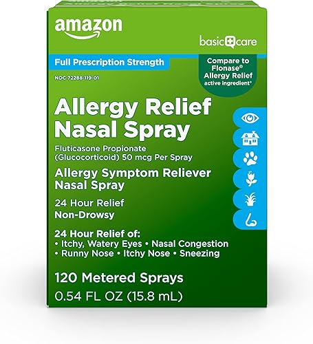 Miniatura 23 de Yaxa Basic Care Spray nasal para alivio de alergias las 24 horas, propionato de fluticasona (glucocorticoide), 50 mcg, fuerza de prescripción