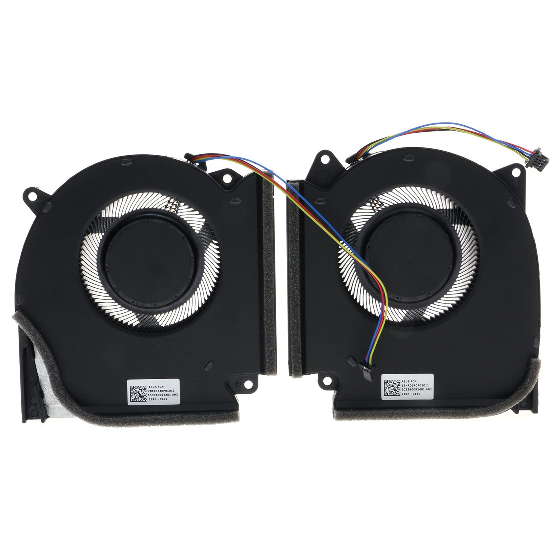 Ersatz-CPU- und GPU-Lüfter für Asus ROG Strix G513IM G513QR G513QM G513IR G513Q G533QM G533QR G533QS G713IM G713IR G713QM G713QR G733QS G733QSA G7733QM G733QR PX713QM 12V FNAA 13NR0540P02011