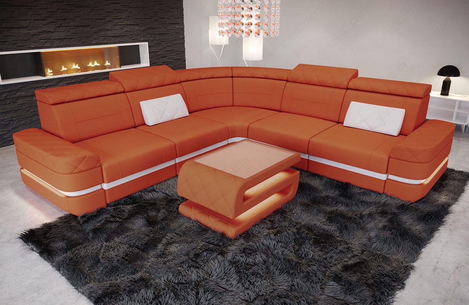 Sofa Dreams Ecksofa Positano L-Form aus Stoff