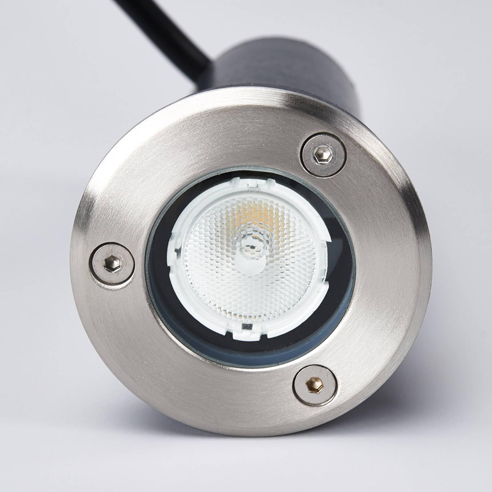 Lucande Faretto Da Incasso A Terra LED Grigio Acciaio Inox IP67 - Inclusa Lampadina Calda Per Esterno