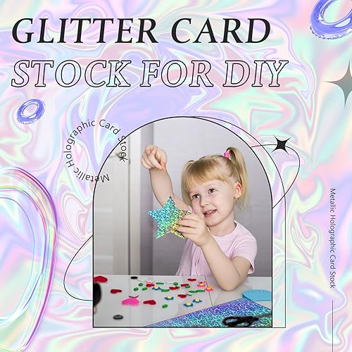 Miniatura 10 de 100 hojas de papel holográfico metálico brillante iridiscente espejo hojas de papel de 8.5 x 11 pulgadas, papel de colores mixtos, papel de papel