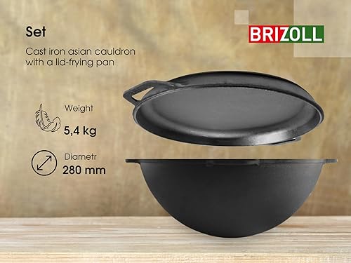 BRIZOLL 4L Cast Iron Kazan with Skillet Lid - Thumbnail 4