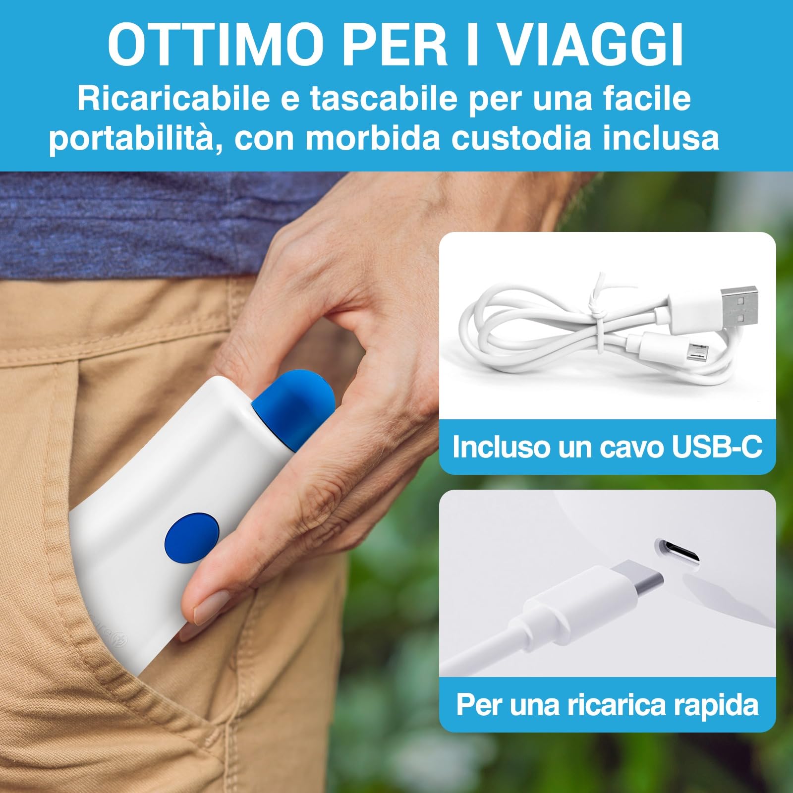 Dispositivo di Sollievo dalla Pressione dell'Orecchio di Tilcare - Bottone a Pressione per le Orecchie per Volo, Nuoto, Immersioni, Raffreddore e Allergia - Viene con una Custodia Protettiva Portatile