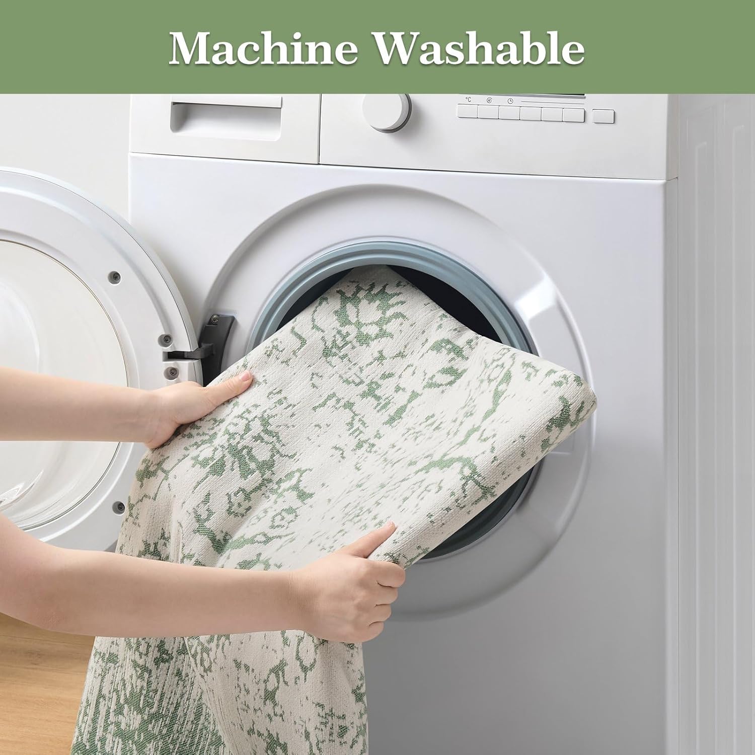 Couch Cover for Dogs Washable Couch Covers for 2 Cushion Couch, Sagegreen Chenille Sectional Couch Covers L Shape Sofa Cover, Furniture Protector for Kids, Pets, 71"x150"