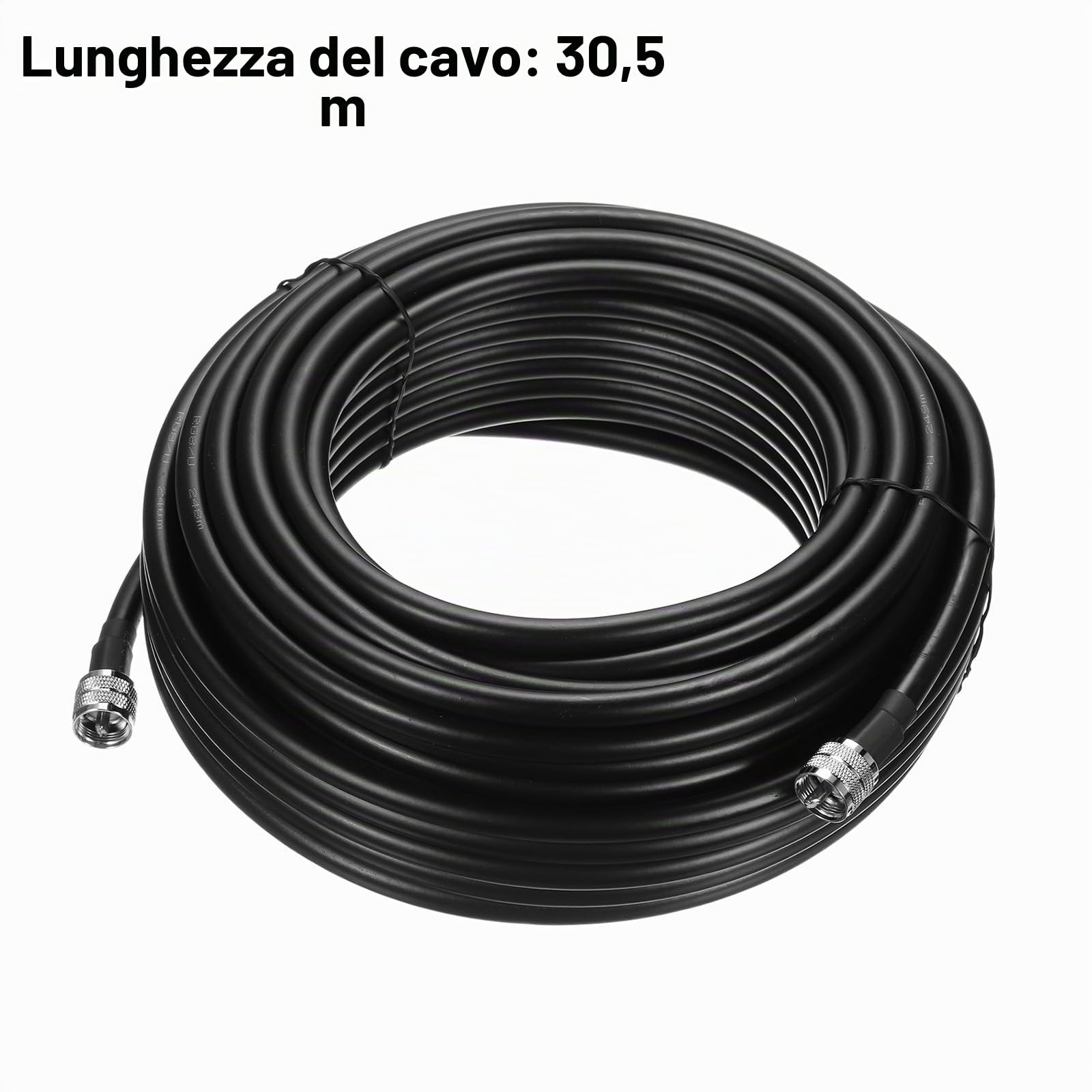 QUARKZMAN Cavo Coassiale Rg8/U Cavo con Pl-259 Connettori Maschio per CB/Ham Radio 30.5 M/100 Piedi