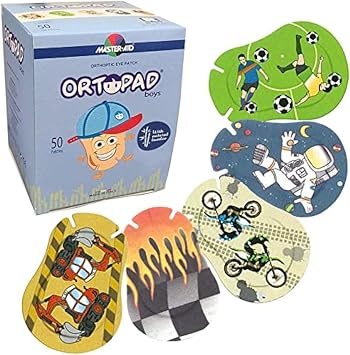 Ortopad Bamboo Boys Eye Patches, 50/bx, Racing Flames Pack, Reg Size 4+ yr