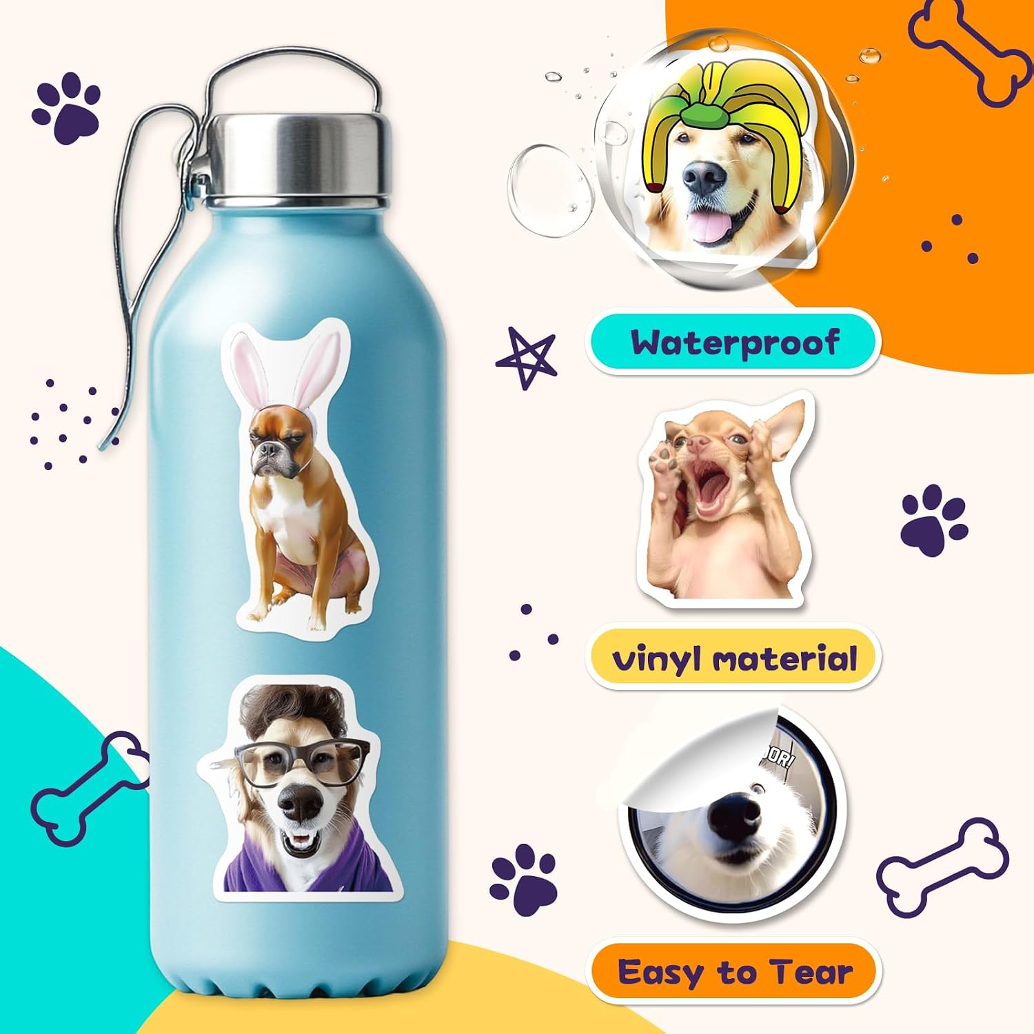 200 PCS Funny Dog Stickers, Cute Puppy Decals for Dog Lovers image 4