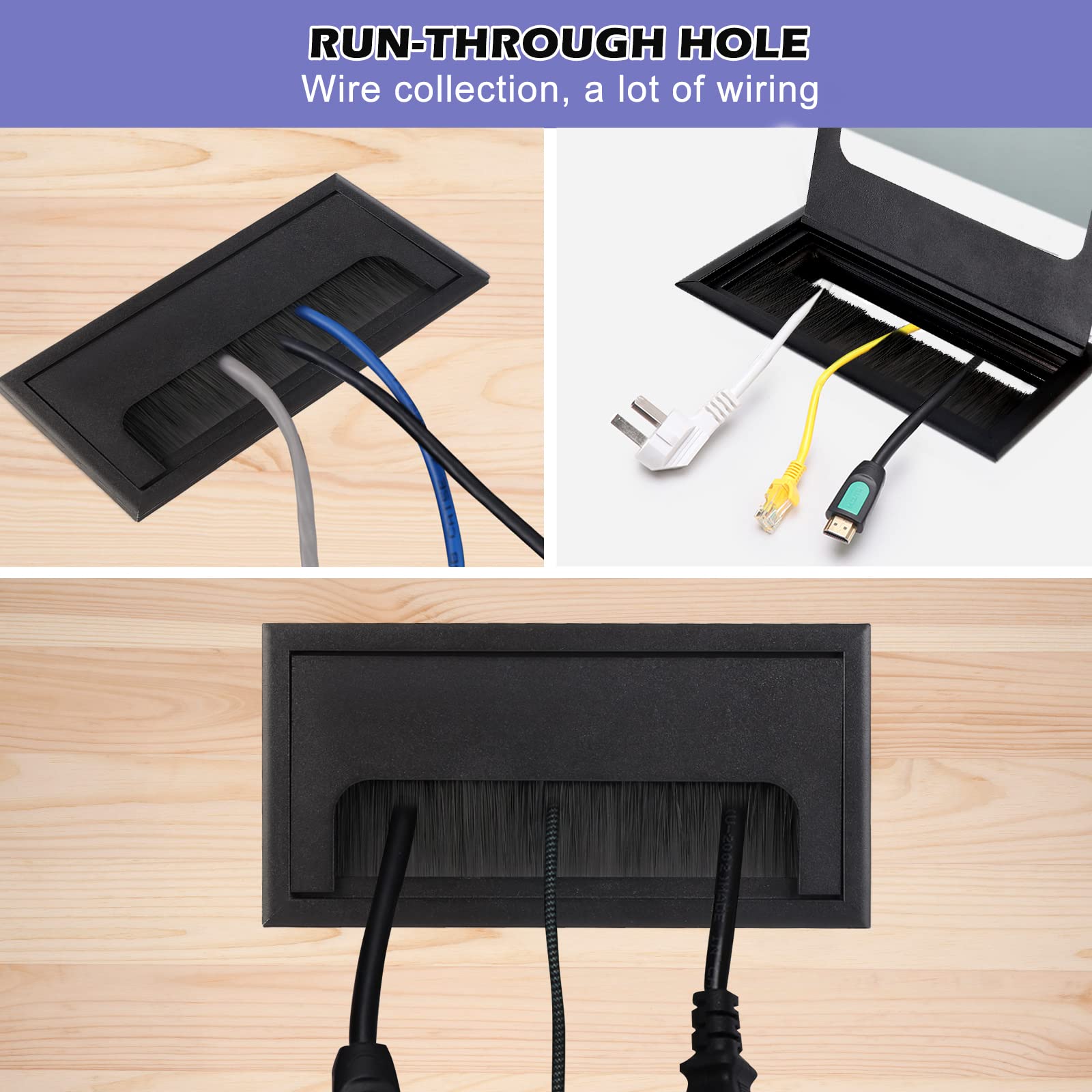 Passacavo Per Scrivania In Alluminio 80x160mm - Organizzatore Cavi Per Ufficio E Casa