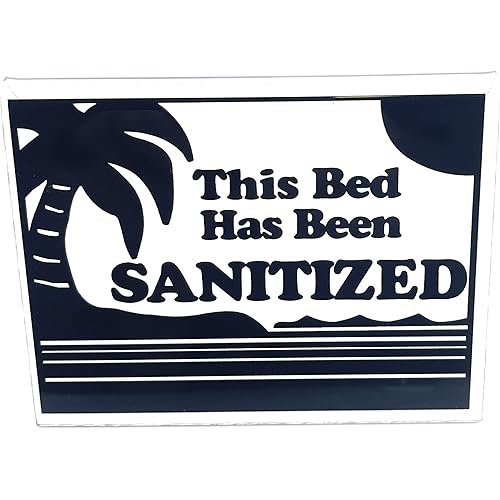 Tanning Bed Acrylic Sign This Bed Has Been Sanitized 3X4.5" Black Lettering for Tanning Salon