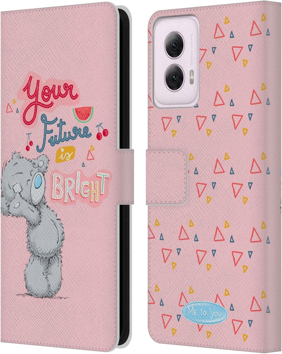 Head Case Designs Officially Licensed Me to You Your Future is Bright Retro Fun Leather Book Wallet Case Cover Compatible with Motorola Moto G Power (2024)