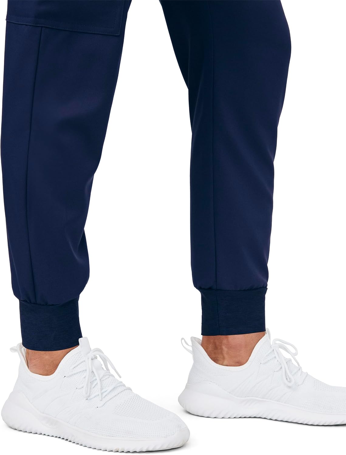 White Cross Vibe Men’s Slim Fit 6-Pocket Stretch Jogger Scrub Pants with Zipper Fly and Internal Drawstring