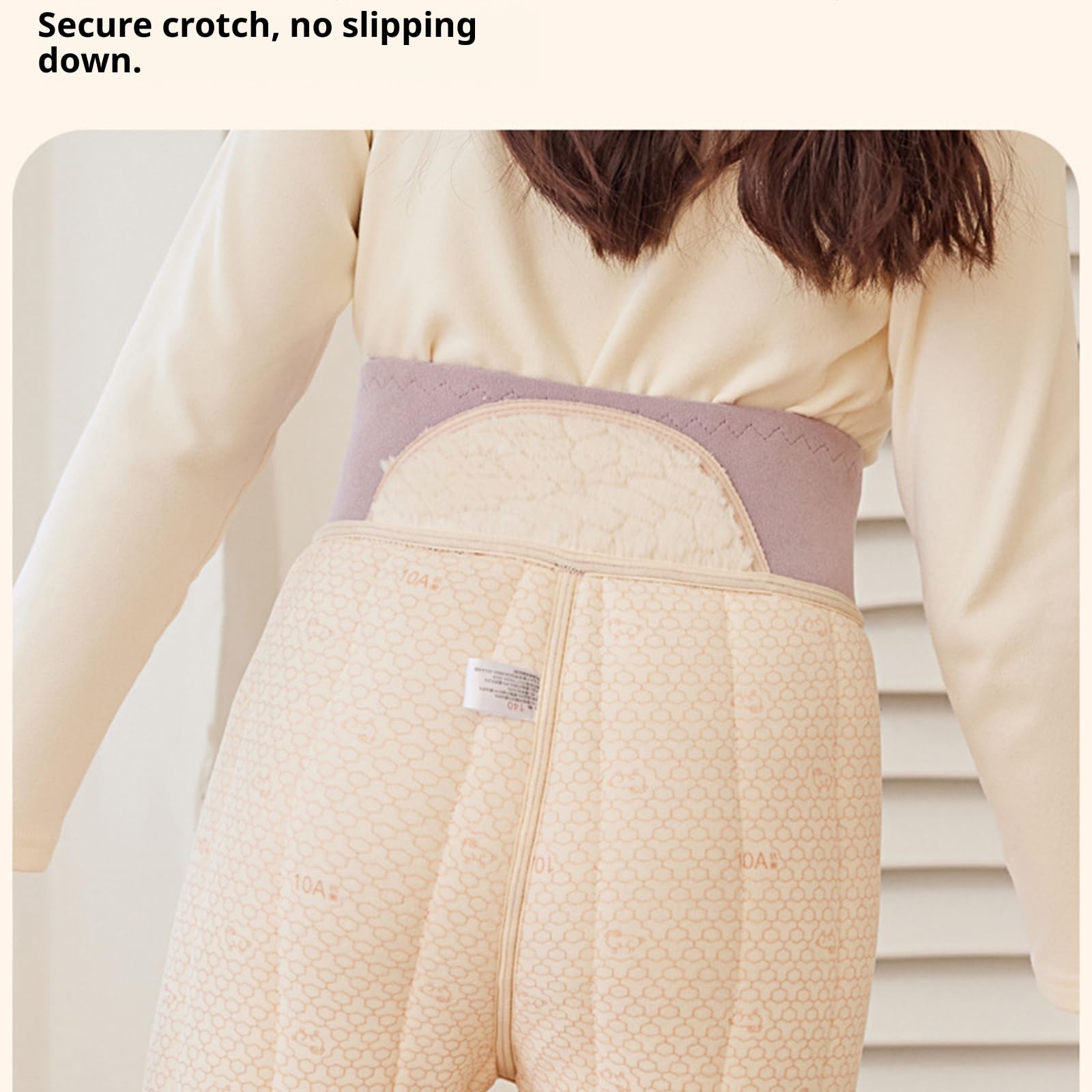 Leggings invernali in misto lana morbida per ragazze, rinforzati, zona del ginocchio, elastici, freddi, per attività all'aperto, abbigliamento da gioco per bambini, foderati in pile