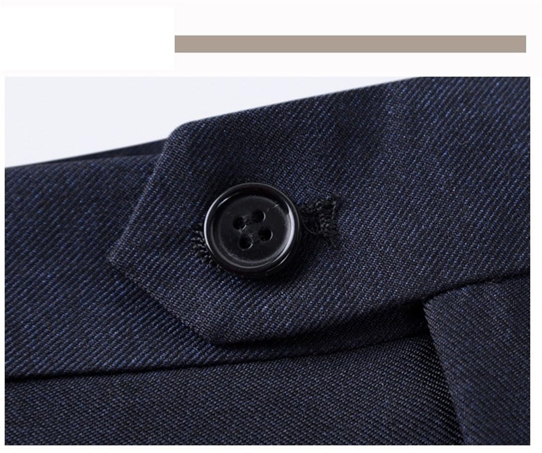 Vogrtcc Pantalones De Vestir Finos De Cintura Alta para Hombres Pantalones De Traje De Negocios Sueltos Rectos