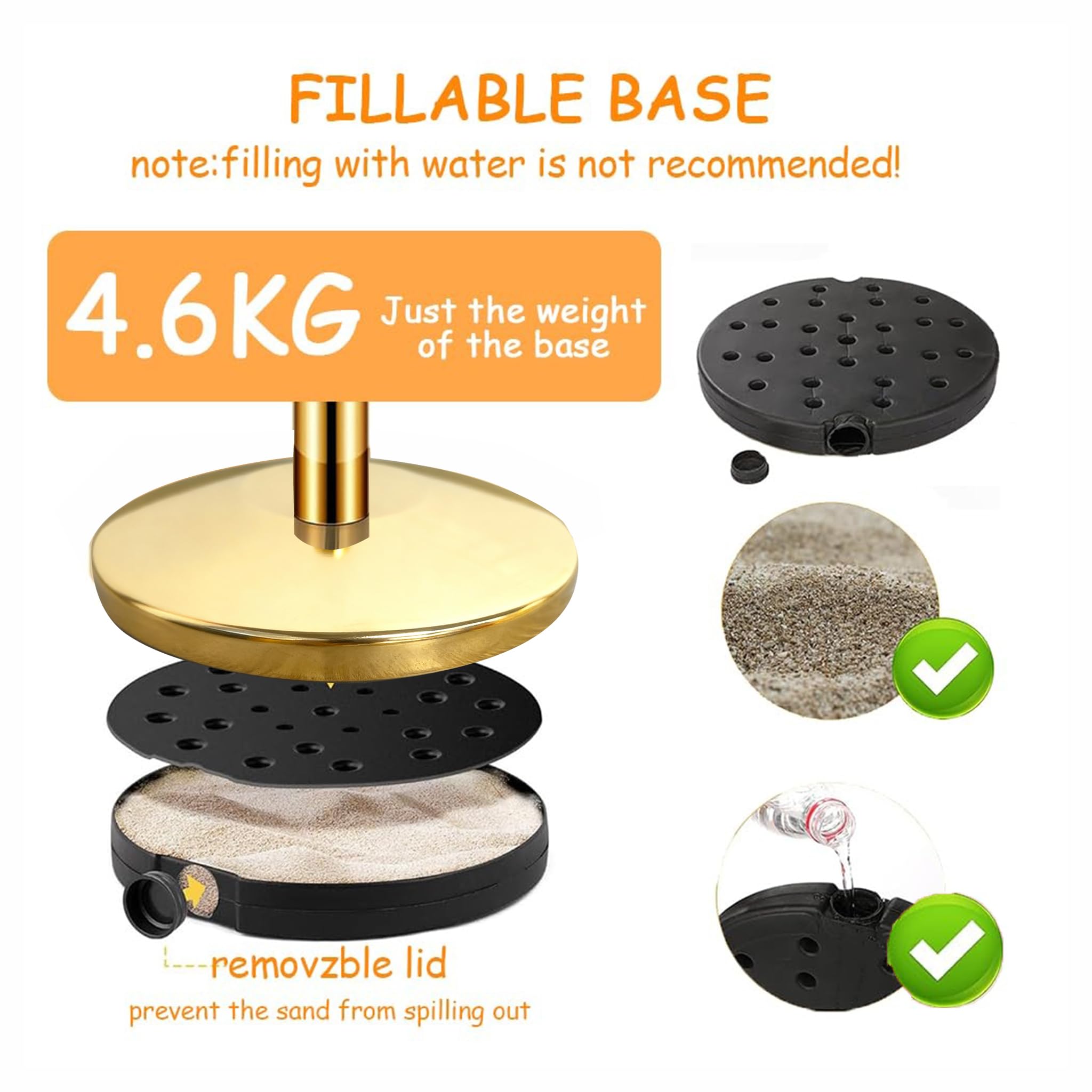 Modulare Barriere Premium Absperrstab mit Seil - Gold Robuster Crowd Control Bandstab für Warteschlangen, Events & Ladenmanagement, Set mit 5 ft/1.5 m rotem Samt Seil (6)