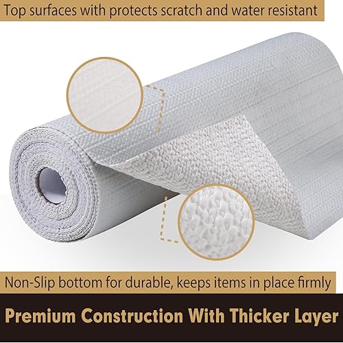 Miniatura 6 de Revestimiento para cajones y estantes, de 12 x 10 pies, no adhesivo, resistente al agua, fácil de limpiar y recortar, revestimientos de superficie