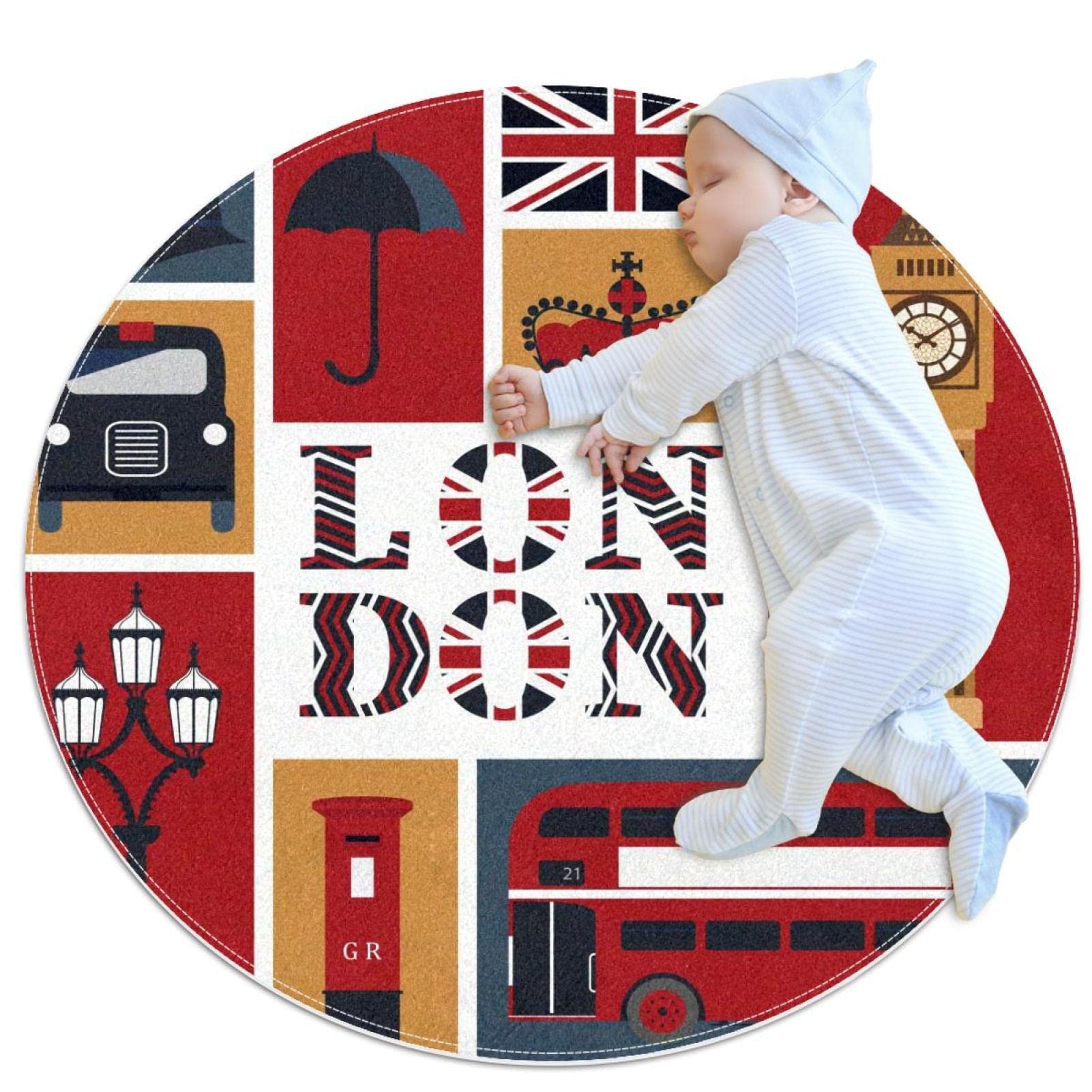 Tapis Londres Big Ben rond pour une chambre d'enfant ou un salon cosy